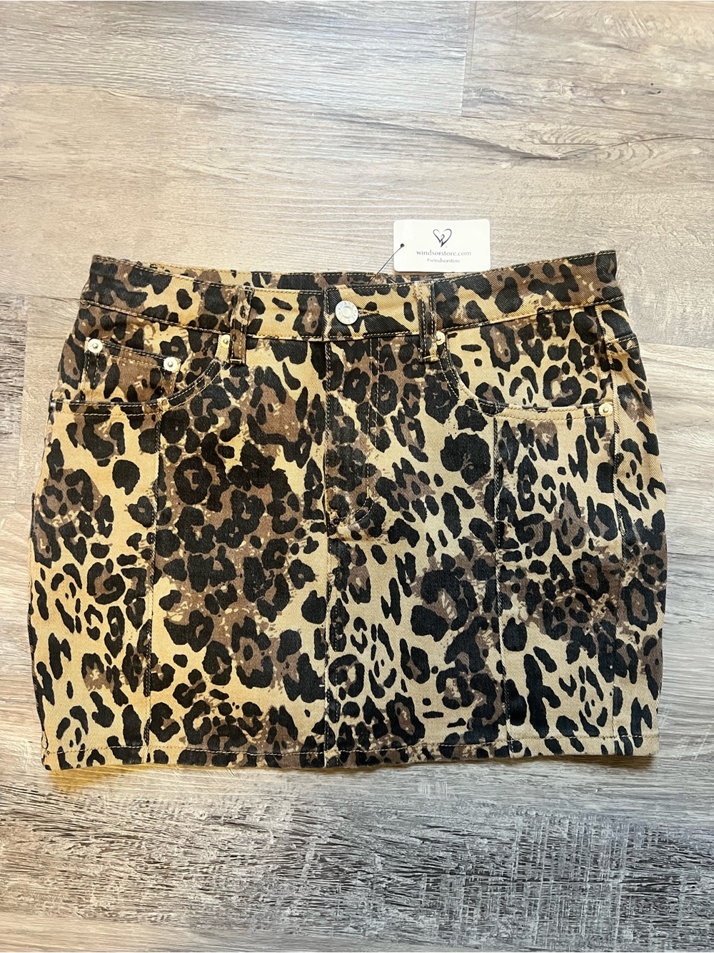 Windsor Leopard Print Mini Skirt - Brown and Black